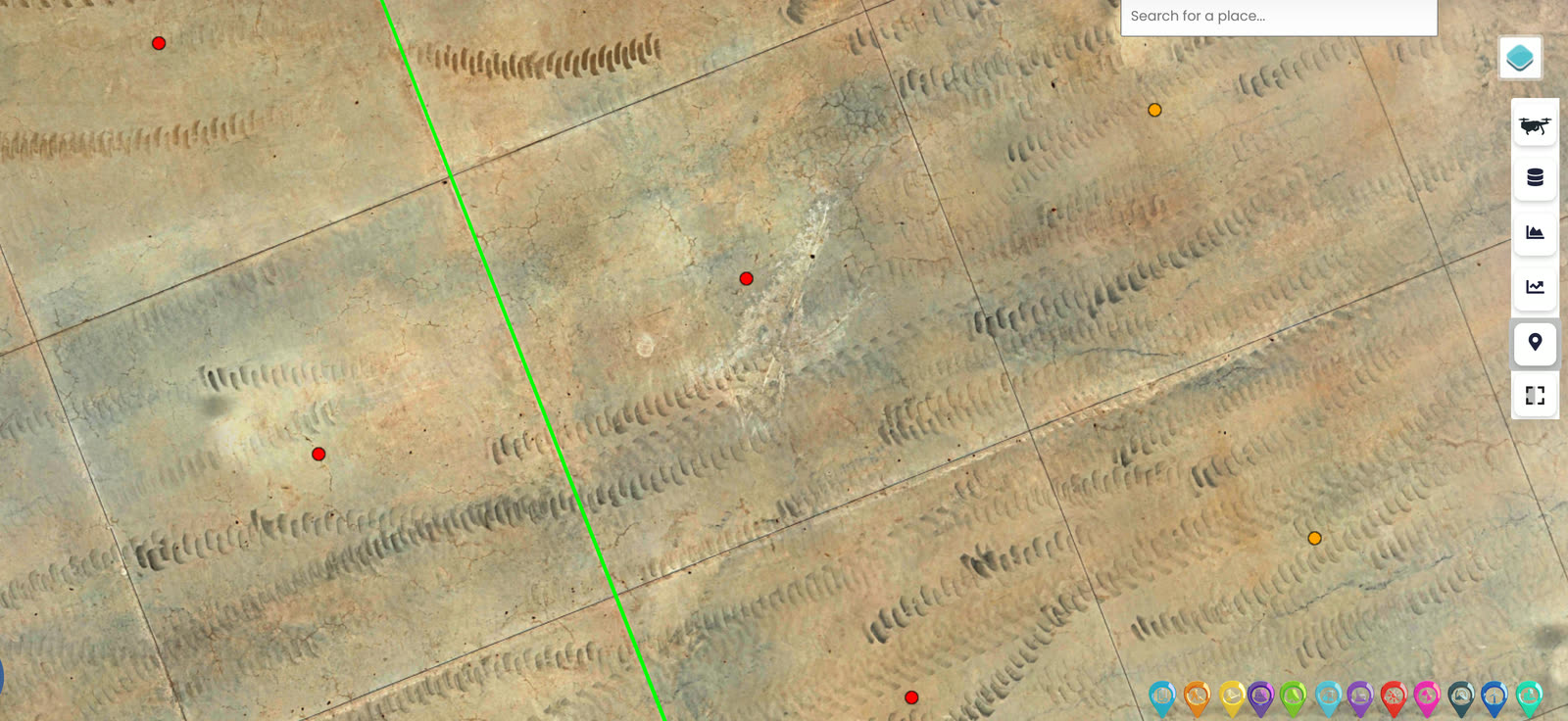 Layered survey deliverable with selectable ortho and vector data.
